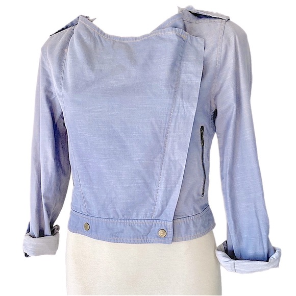 Sportsgirl Jackets & Coats Early Sportsgirl Light Blue Cotton Biker